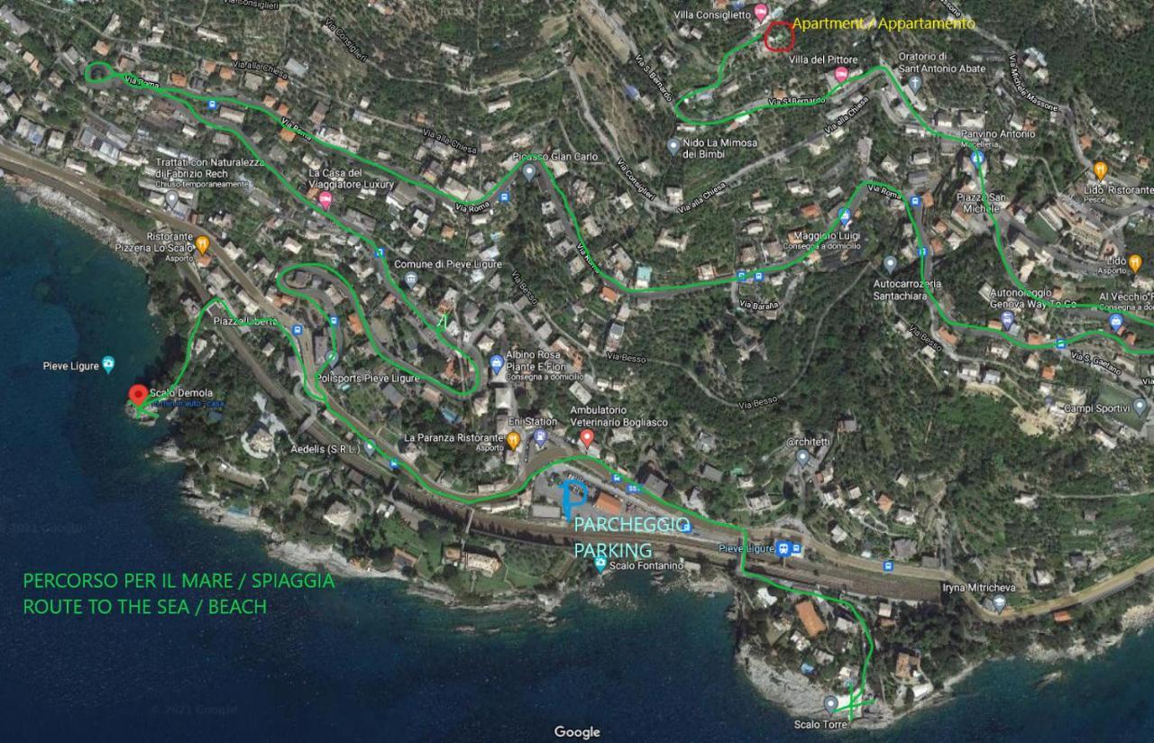 Апартаменты Casaviva - Ampio Trilocale Vista Mare Con Piscina - Pieve Alta Пьеве-Лигуре Экстерьер фото