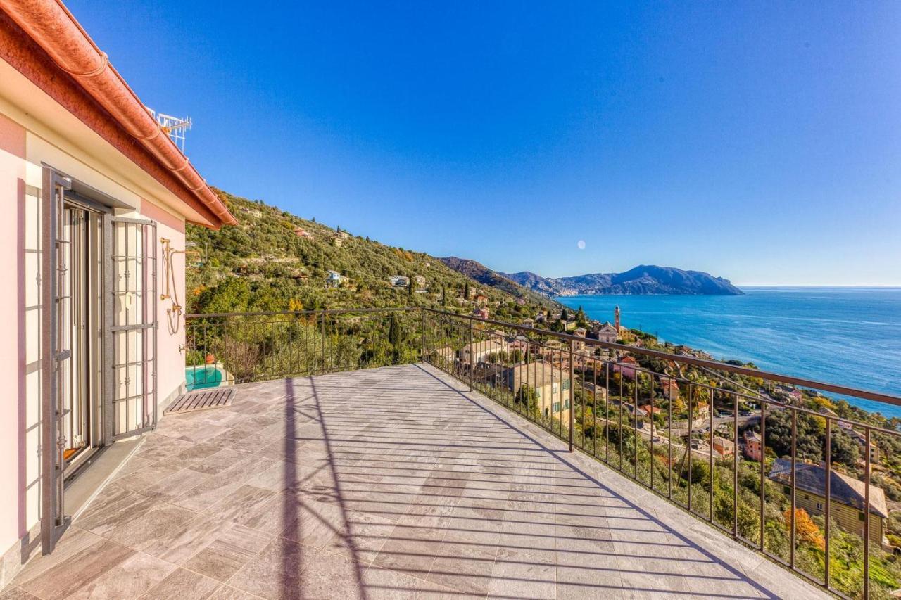 Апартаменты Casaviva - Ampio Trilocale Vista Mare Con Piscina - Pieve Alta Пьеве-Лигуре Экстерьер фото