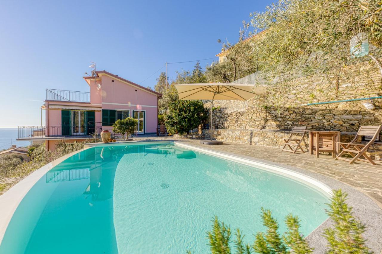 Апартаменты Casaviva - Ampio Trilocale Vista Mare Con Piscina - Pieve Alta Пьеве-Лигуре Экстерьер фото